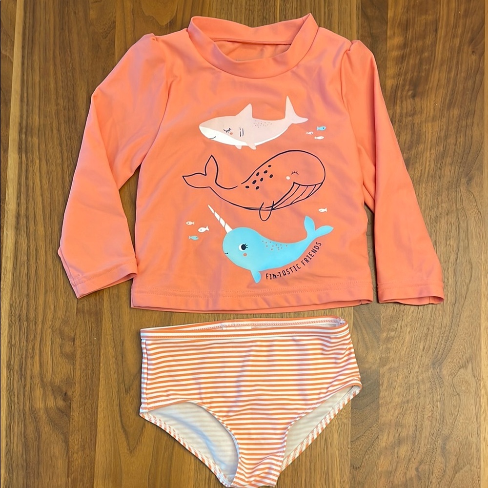 18M Kids Swim Set - Coral with Whales